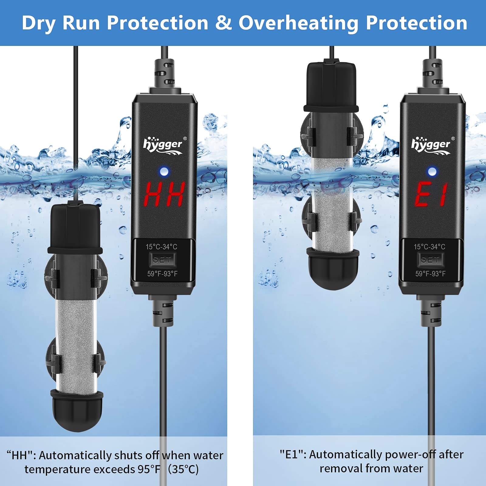 hygger external temperature controller enables safe adjustments without wet hands