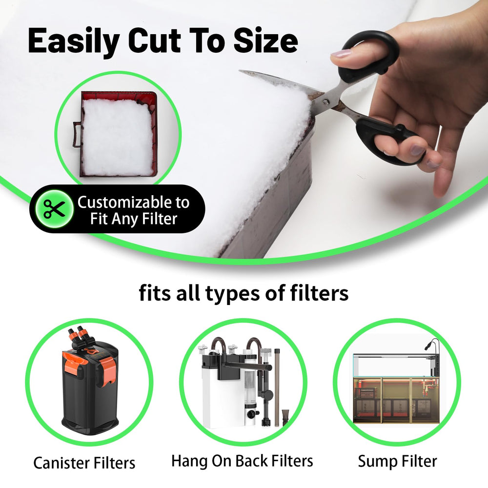 Hygger filter floss roll with 12x86 dimensions for easy cut to fit