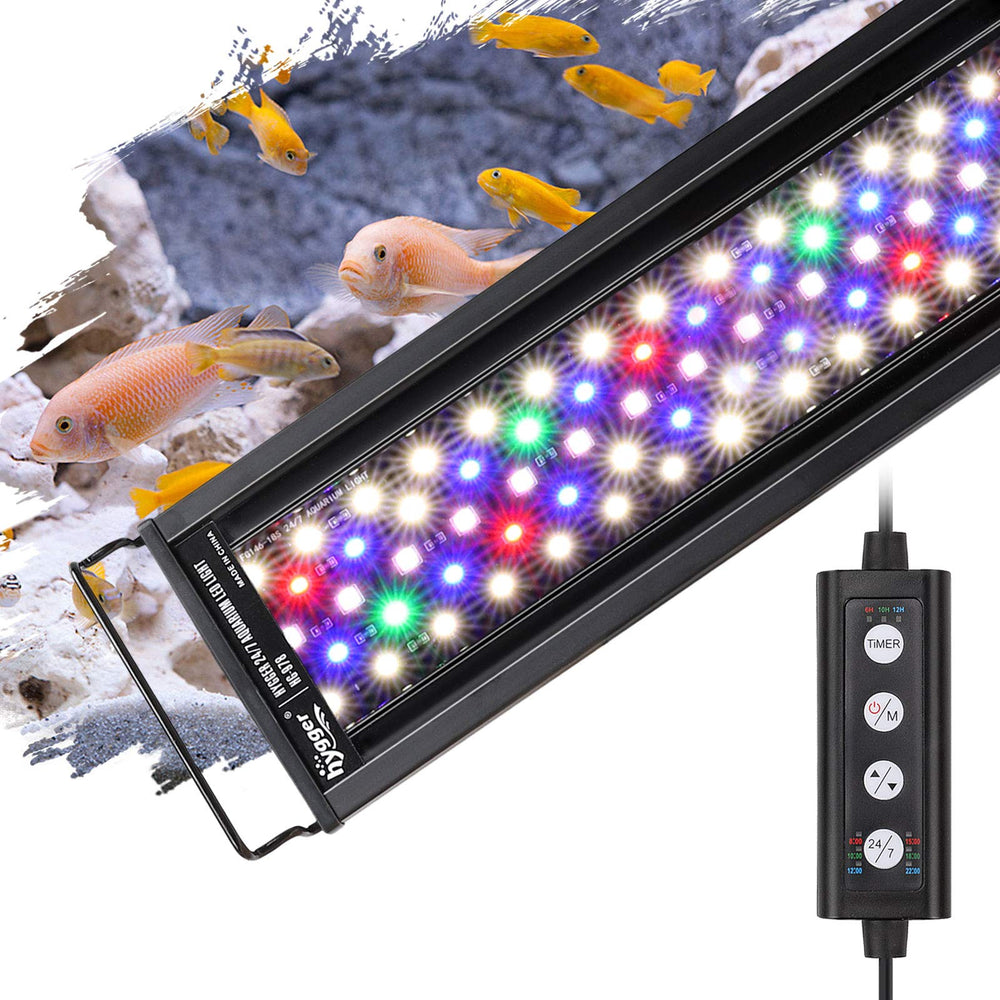 Hygger LED light with waterproof lamp beads for durable tank use.