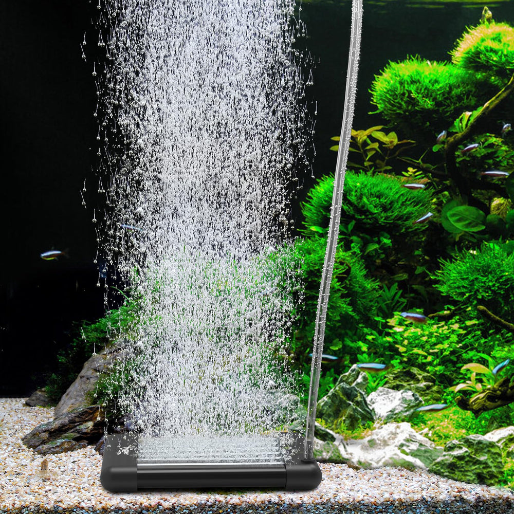 Hygger fish tank bubbler illustrating mist-like bubbles for oxygen support