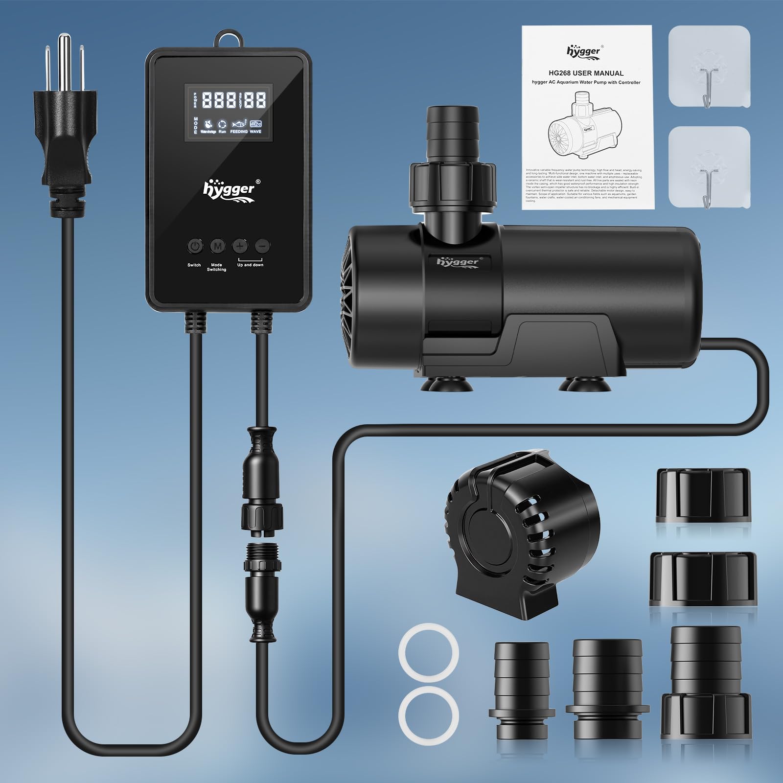 Hygger ideal for fountains, ponds, and aquariums with flexible installations.