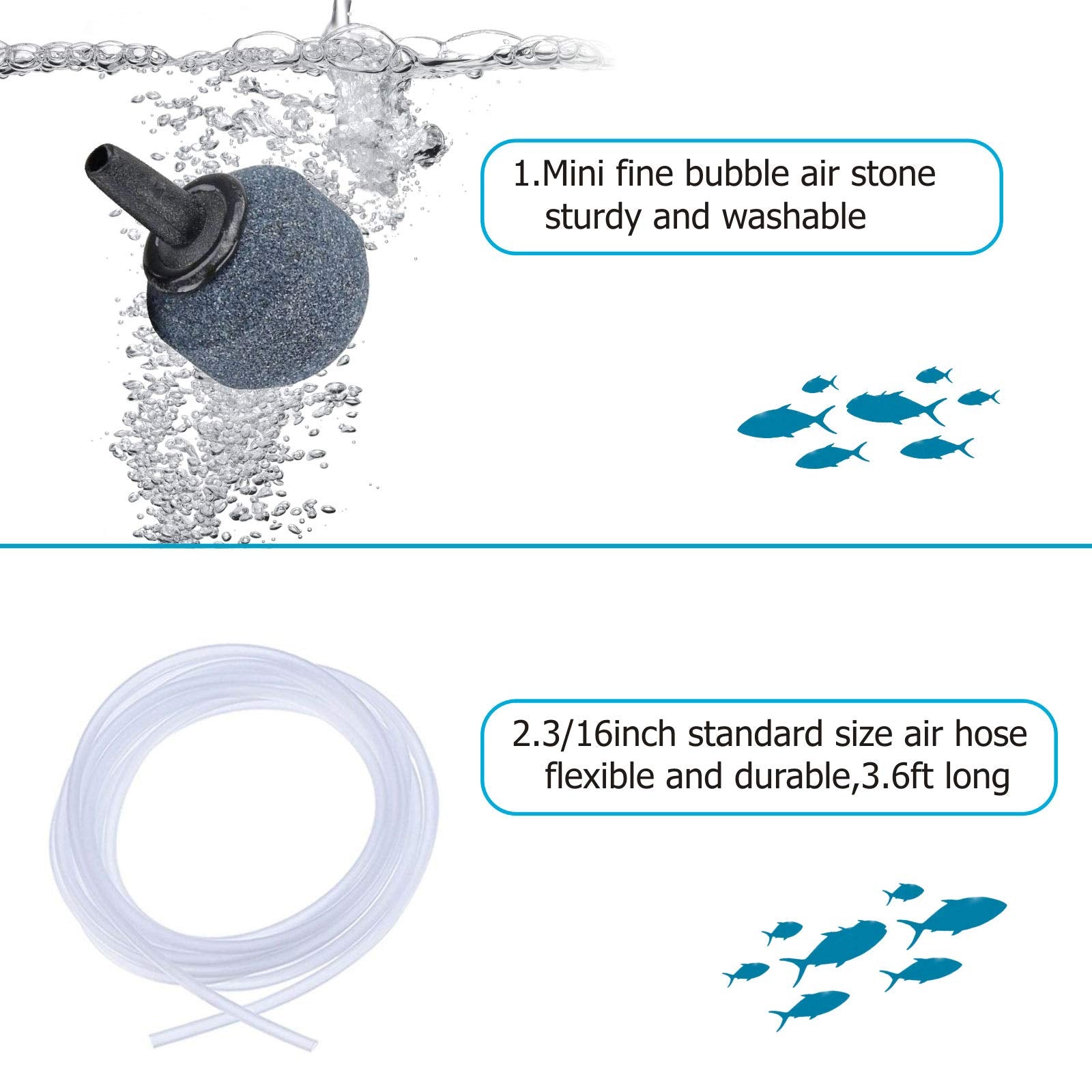 hygger freshwater and saltwater ready aerator for versatile tanks.