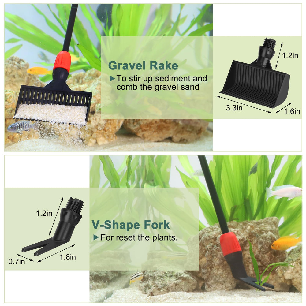 Hygger gravel rake for smoothing sand and substrate