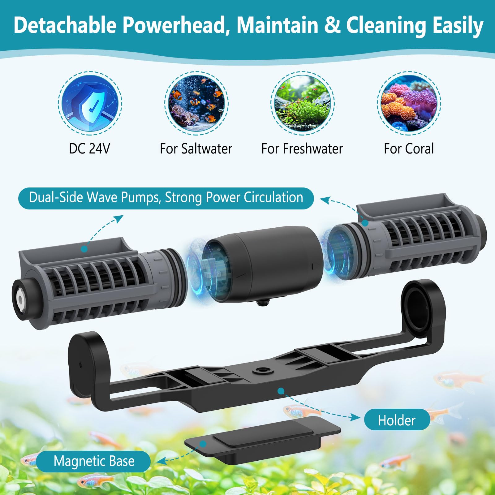 Hygger Gyre wireless linkage enables syncing multiple pumps for larger setups.