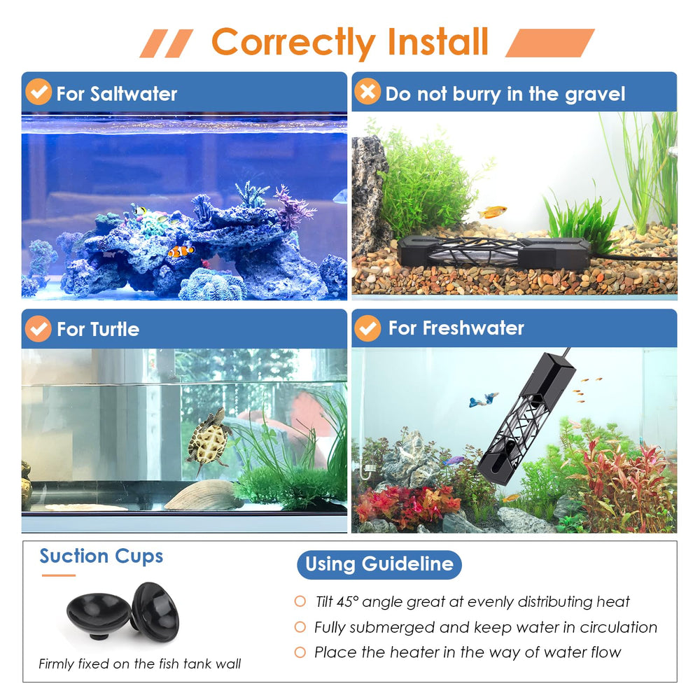 Hygger dual-probes design ensures reliable temperature sensing in aquariums.