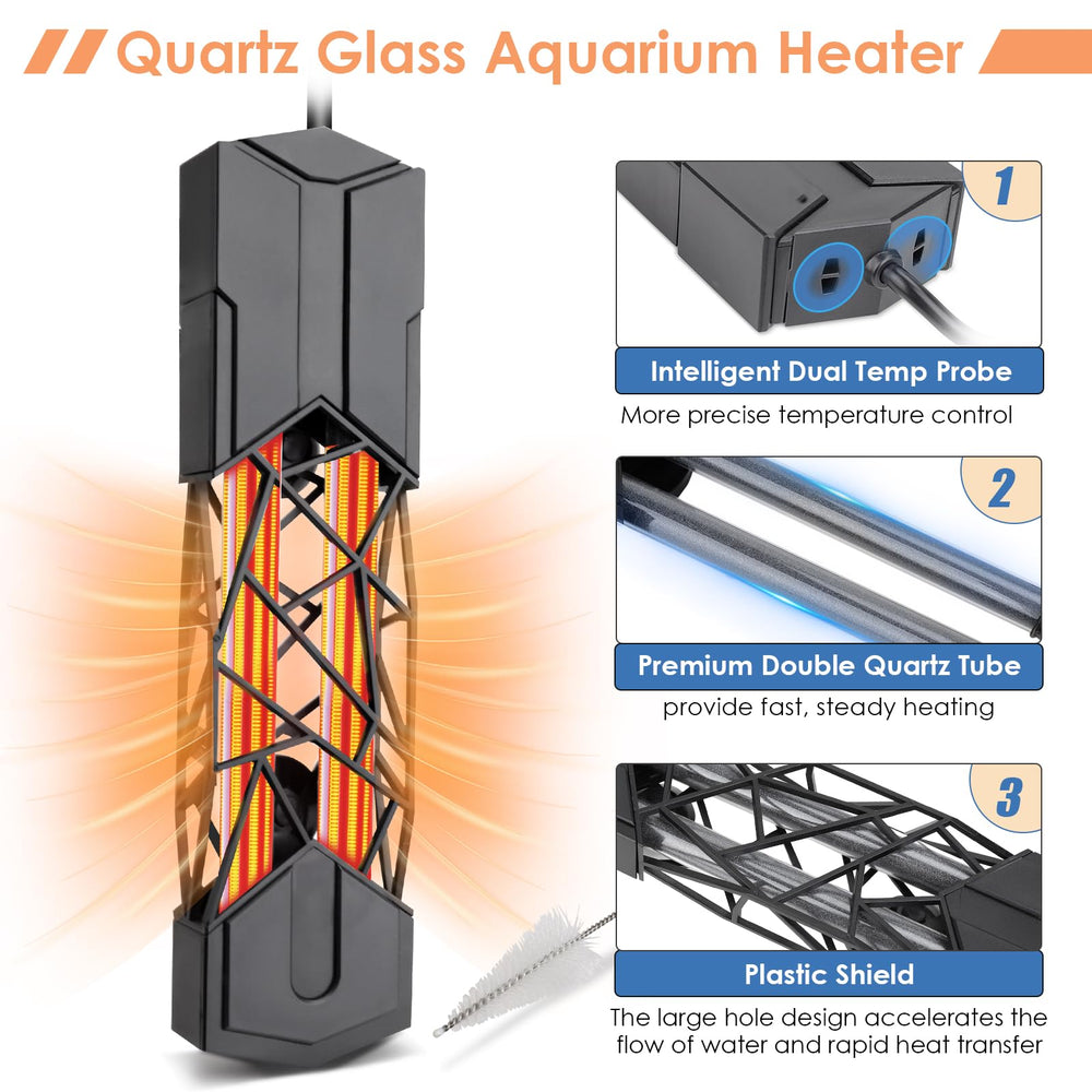 Hygger over-temperature protection with dual probes for safety.