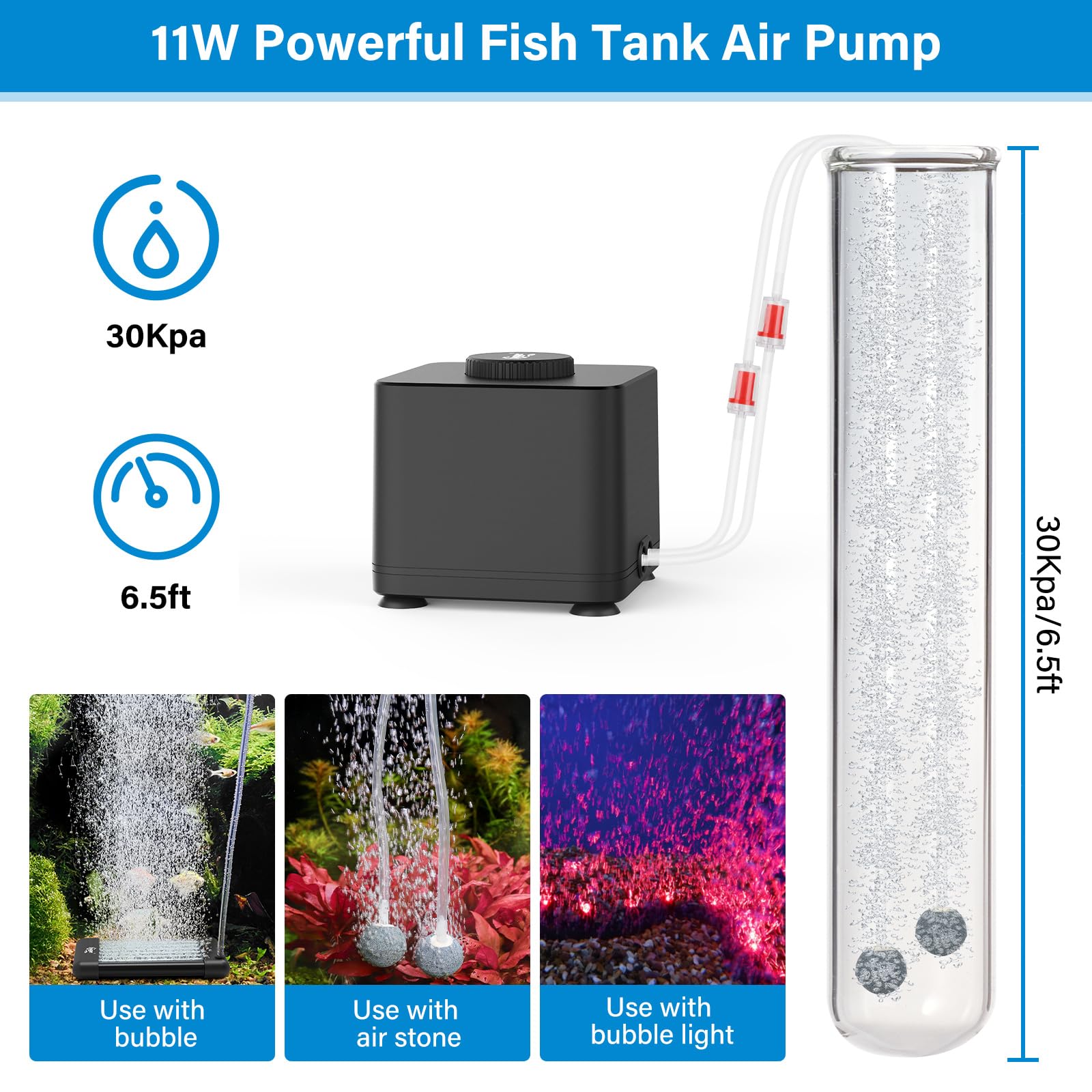 Hygger hydroponics-friendly oxygen pump supports healthy root zones and nutrient delivery.