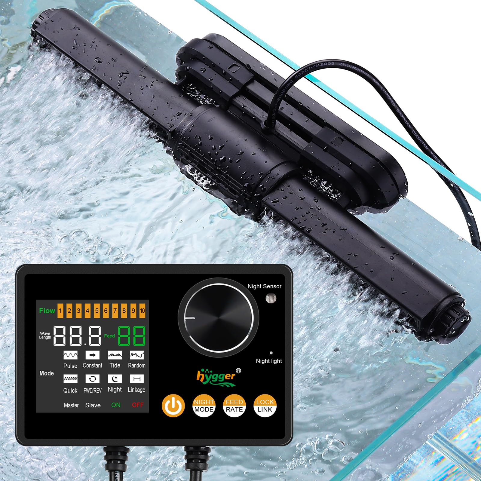 Hygger Intelligent Wave Maker front view shows compact design for flexible placement.