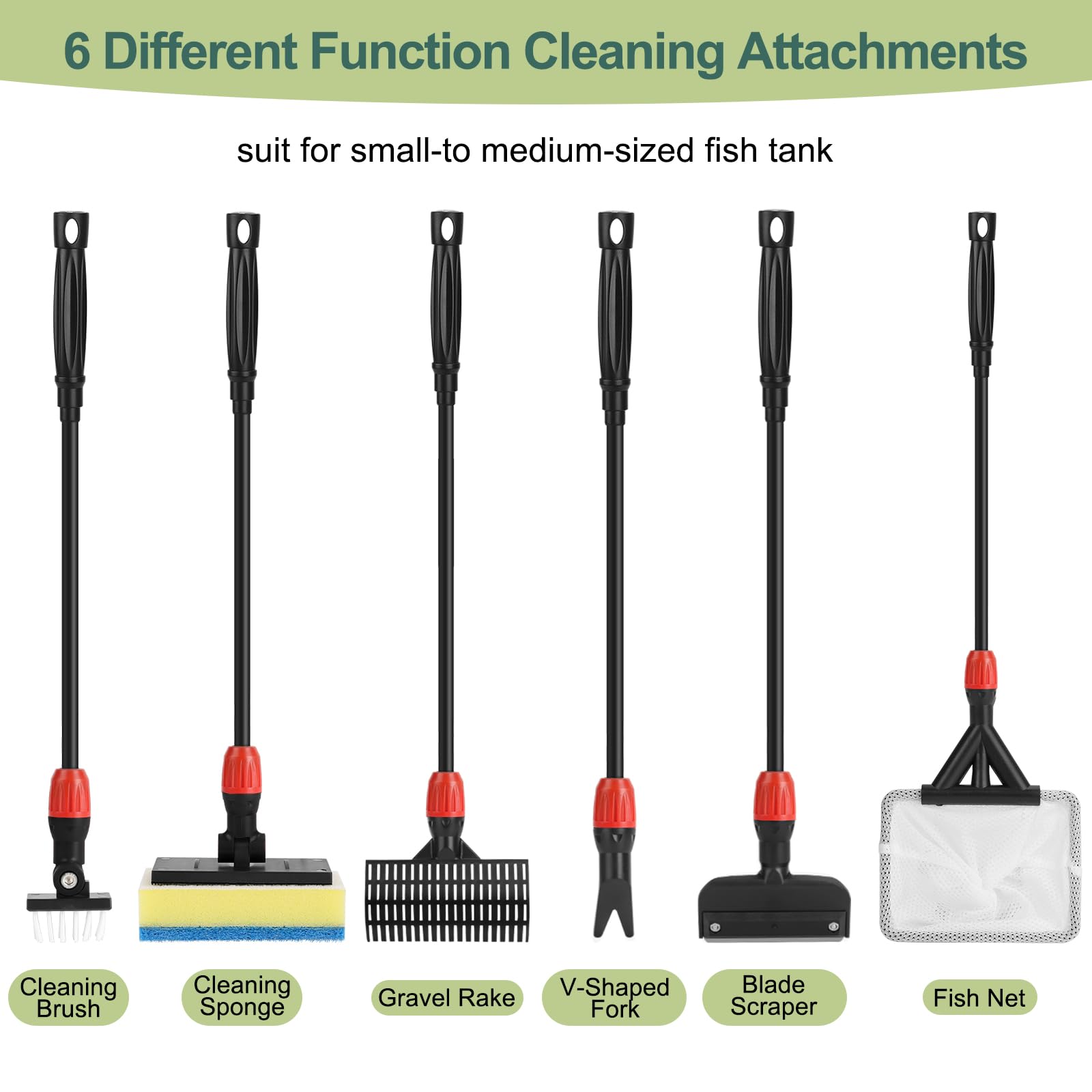 Hygger interchangeable heads for versatile aquarium cleaning