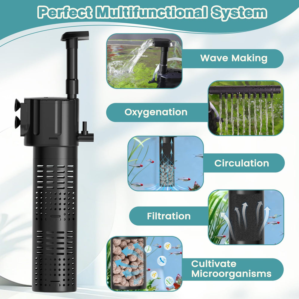 Hygger internal filter water flow demonstrating strong circulation