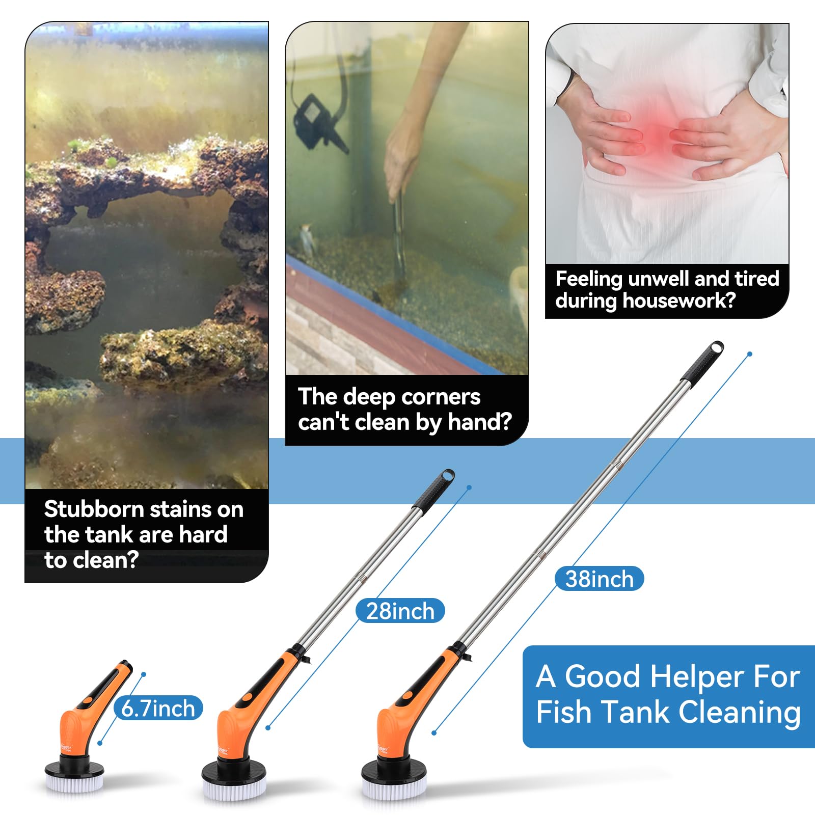 Close-up of replaceable heads showing different shapes for targeted cleaning.