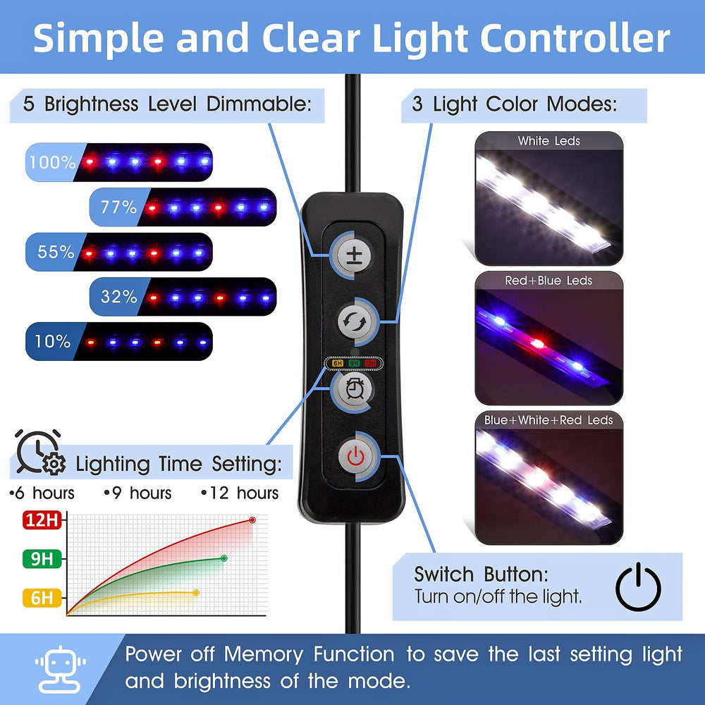 Hygger 6W LED for suitable lighting of low-to-mid light plants in freshwater tanks.