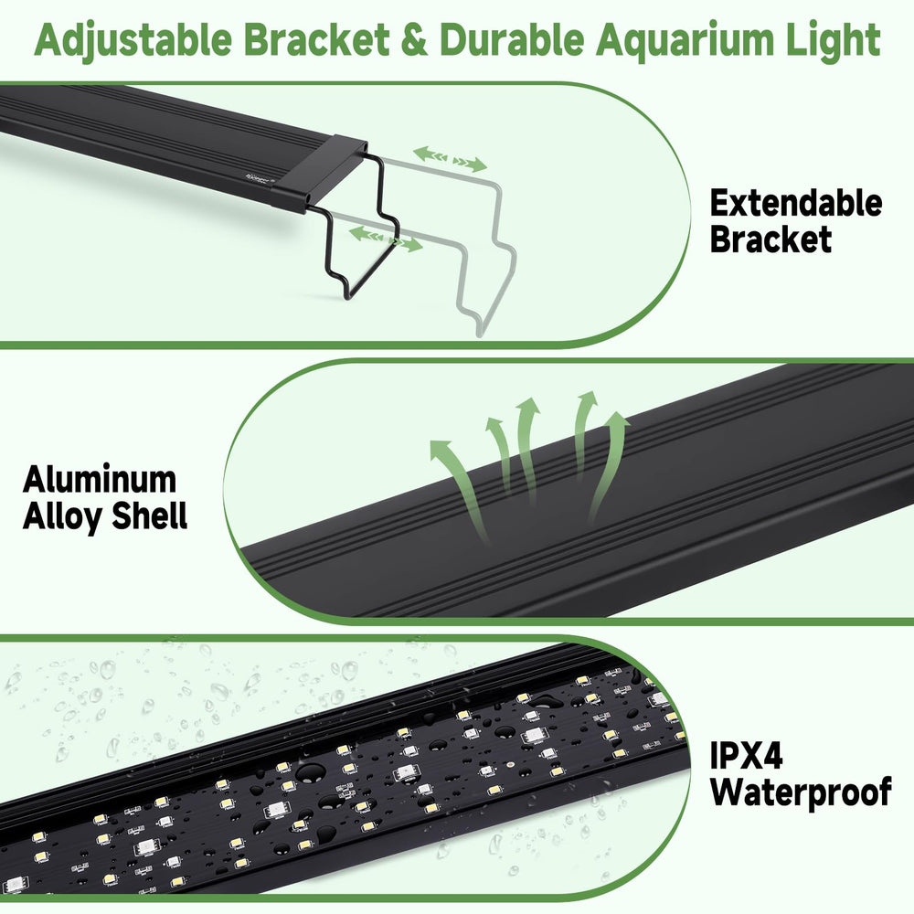 hygger LED aquarium light extendable bracket fits 12–18 inch tanks