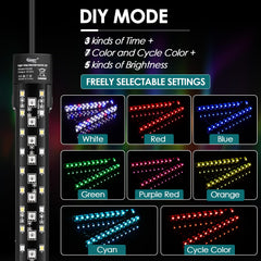 Hygger LED beads closeup 2835-5050 highlighting color rendering.