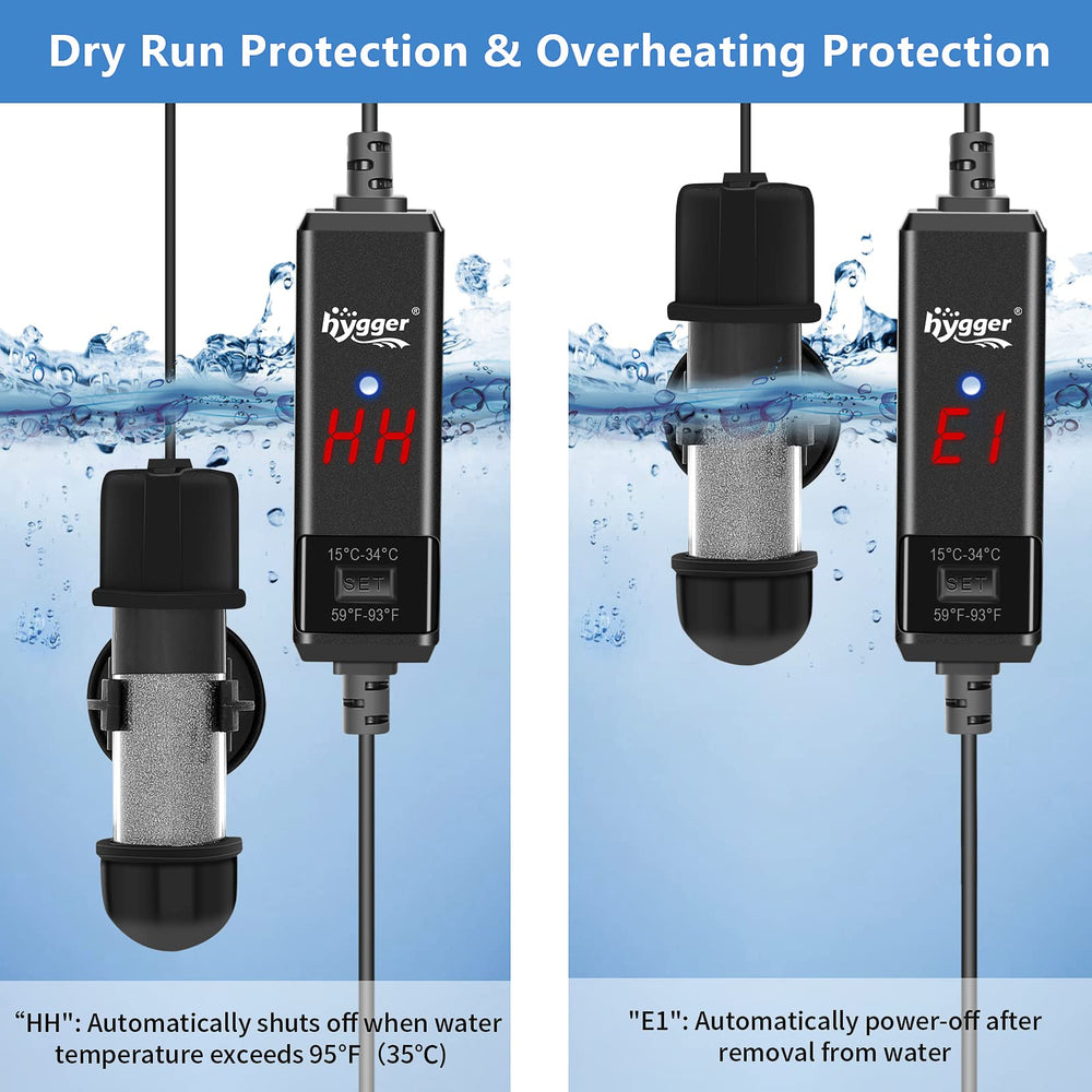 Hygger LED display and external controller for precise temperature control