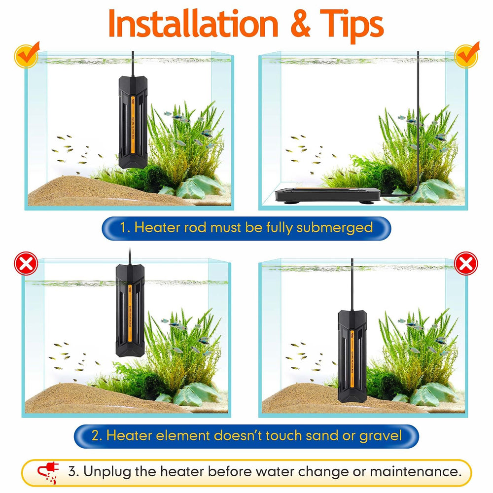 Hygger LED digital display allows quick temperature checks