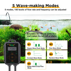 Hygger LED display panel showing adjustable wave settings for customization