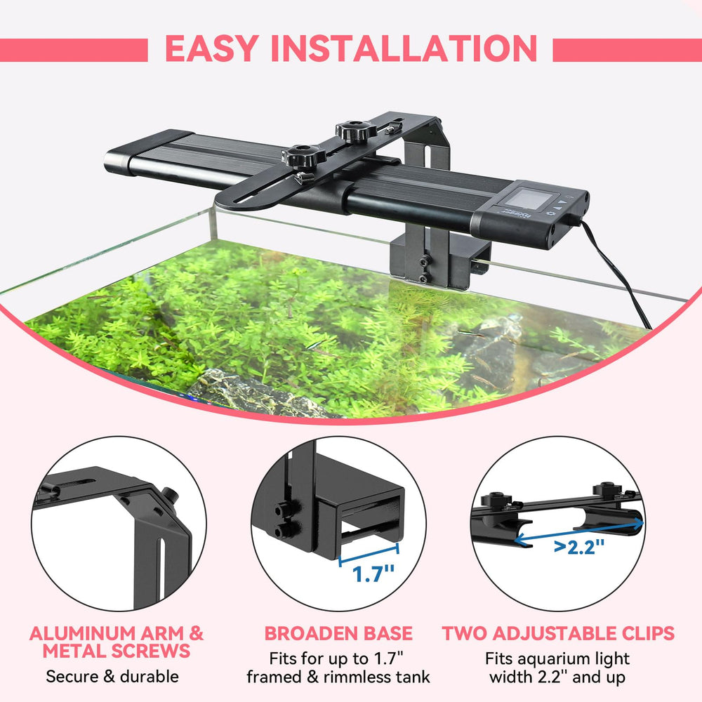 Hygger light riser offers adjustable height from 2 to 6 inches for precise lighting.