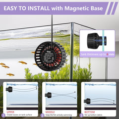 hygger Lite Wave Maker controller display enables quick, precise wave customization.