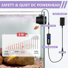 hygger Lite Wave Maker operates quietly while circulating water in your aquarium.