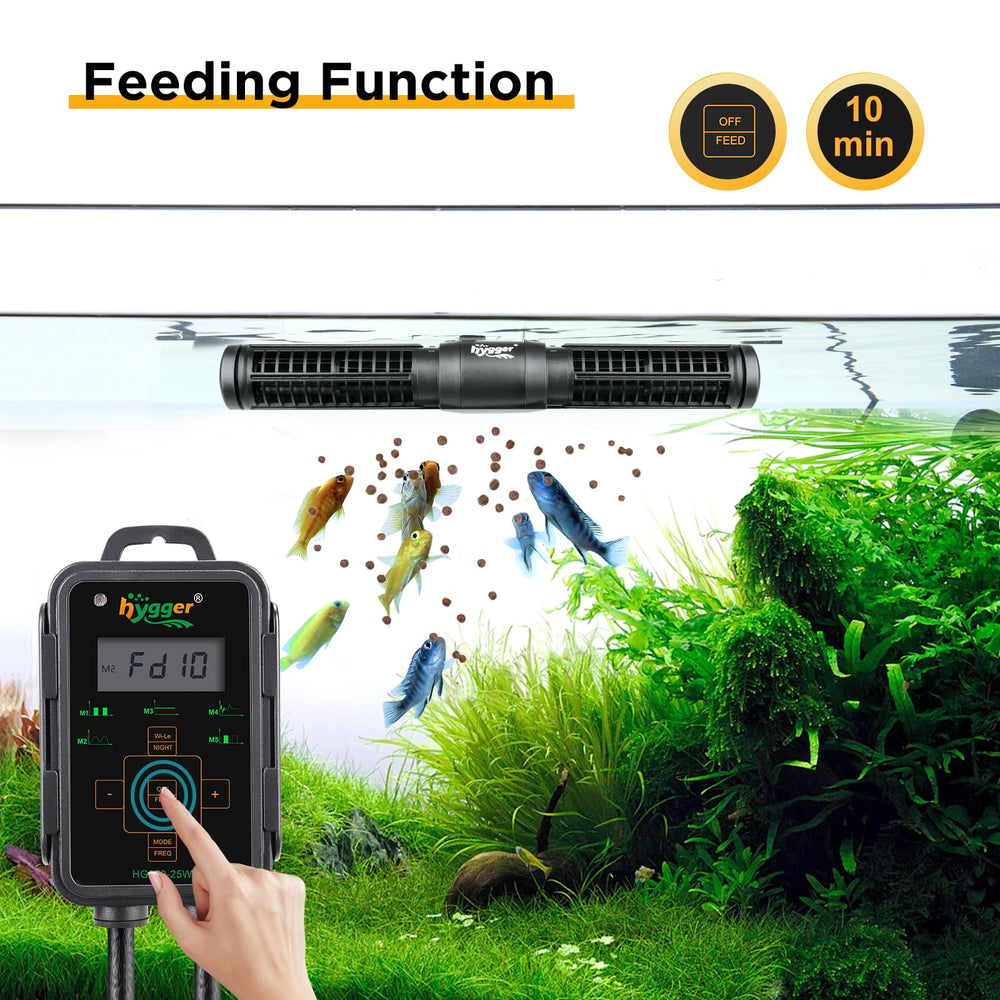 Hygger magnetic base attachment enables easy repositioning for optimal flow.