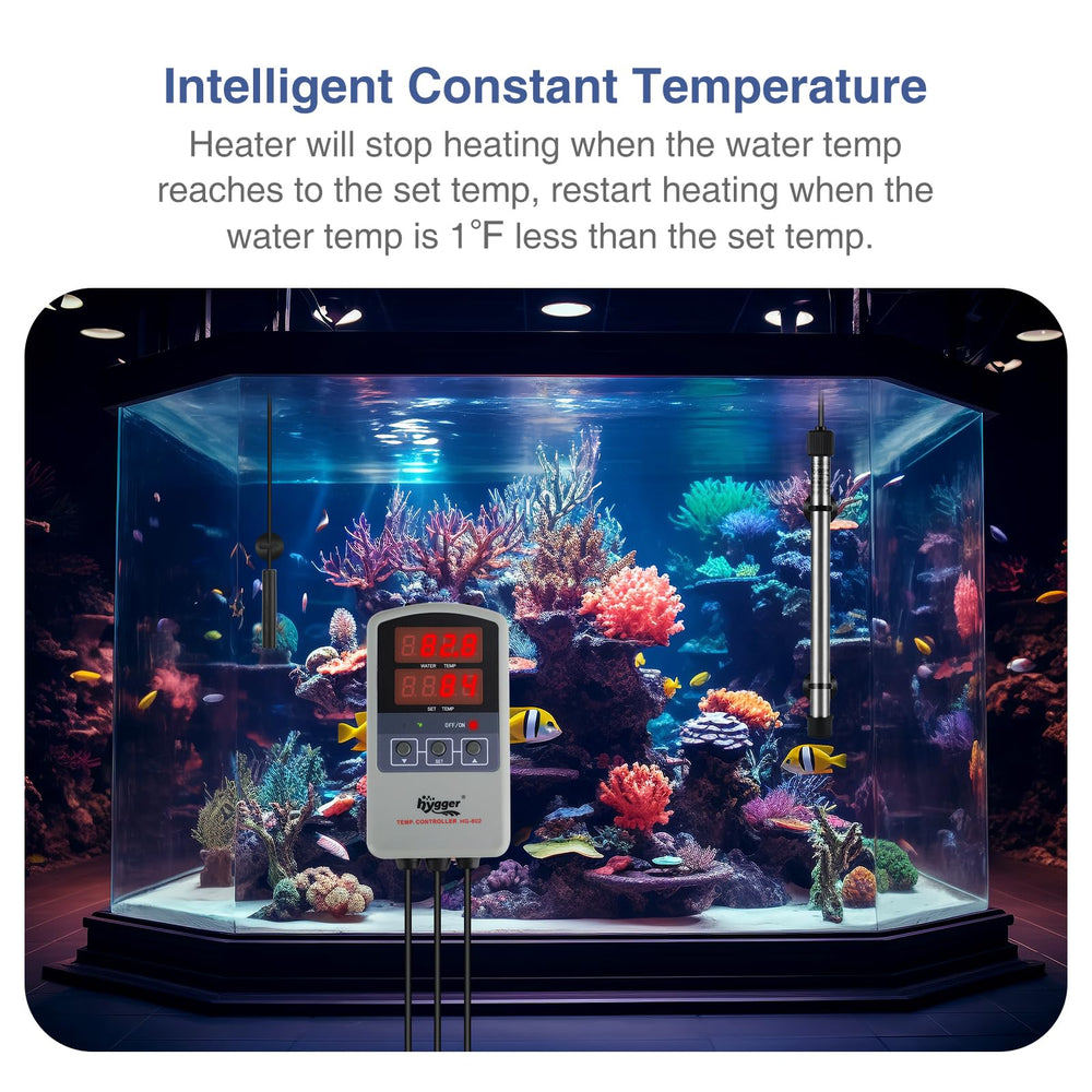 hygger Marine 500W titanium tube showing seawater resistant construction