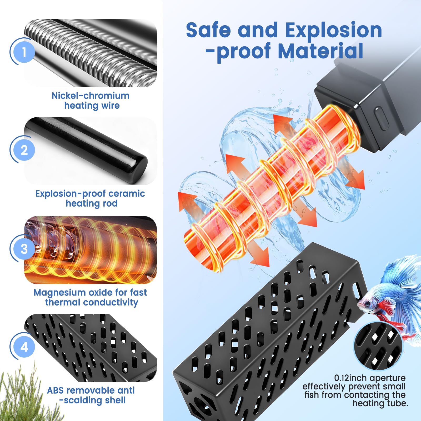 Hygger memory function submersible heater preserves settings