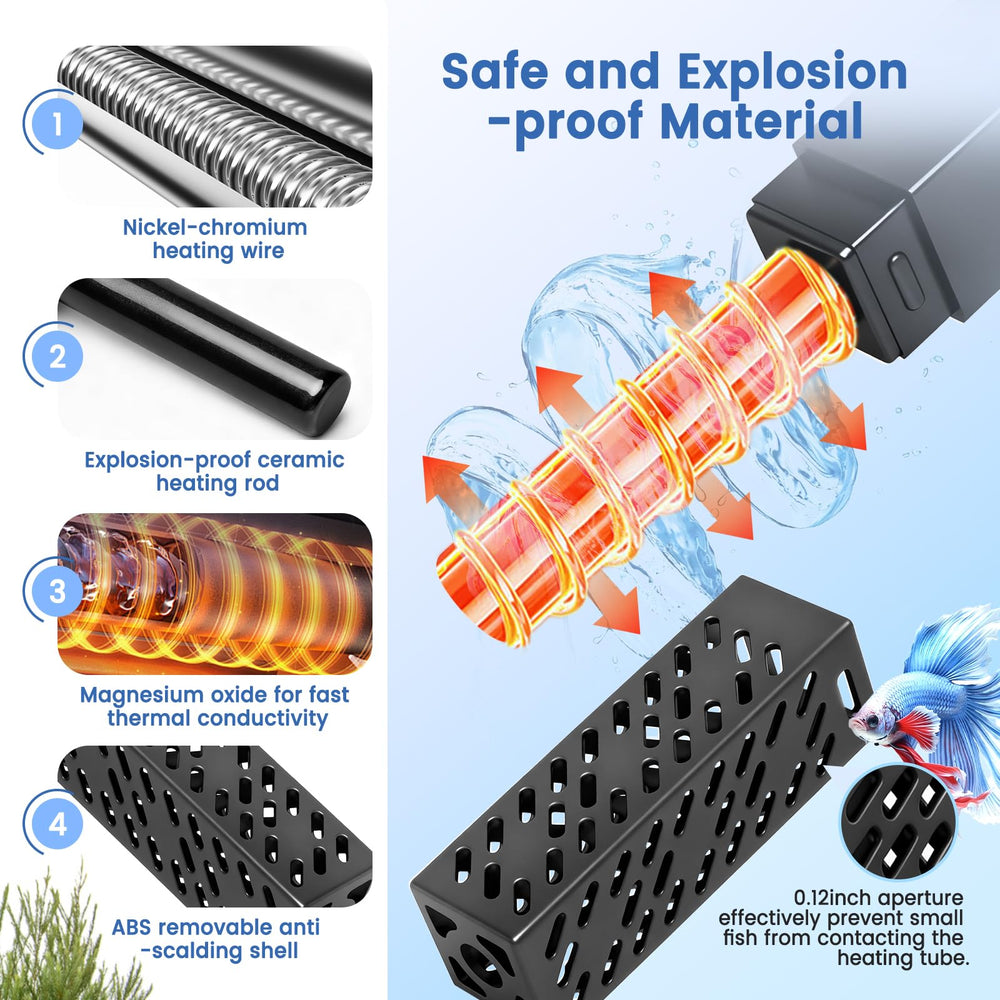 Hygger memory function submersible heater preserves settings