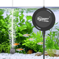 hygger MINI 1.5W quiet pump on a small aquarium, low-noise aeration.