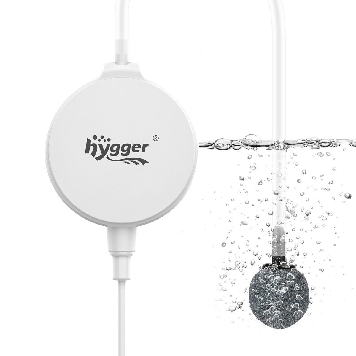 hygger mini air pump on tank delivers quiet oxygenation for small aquariums