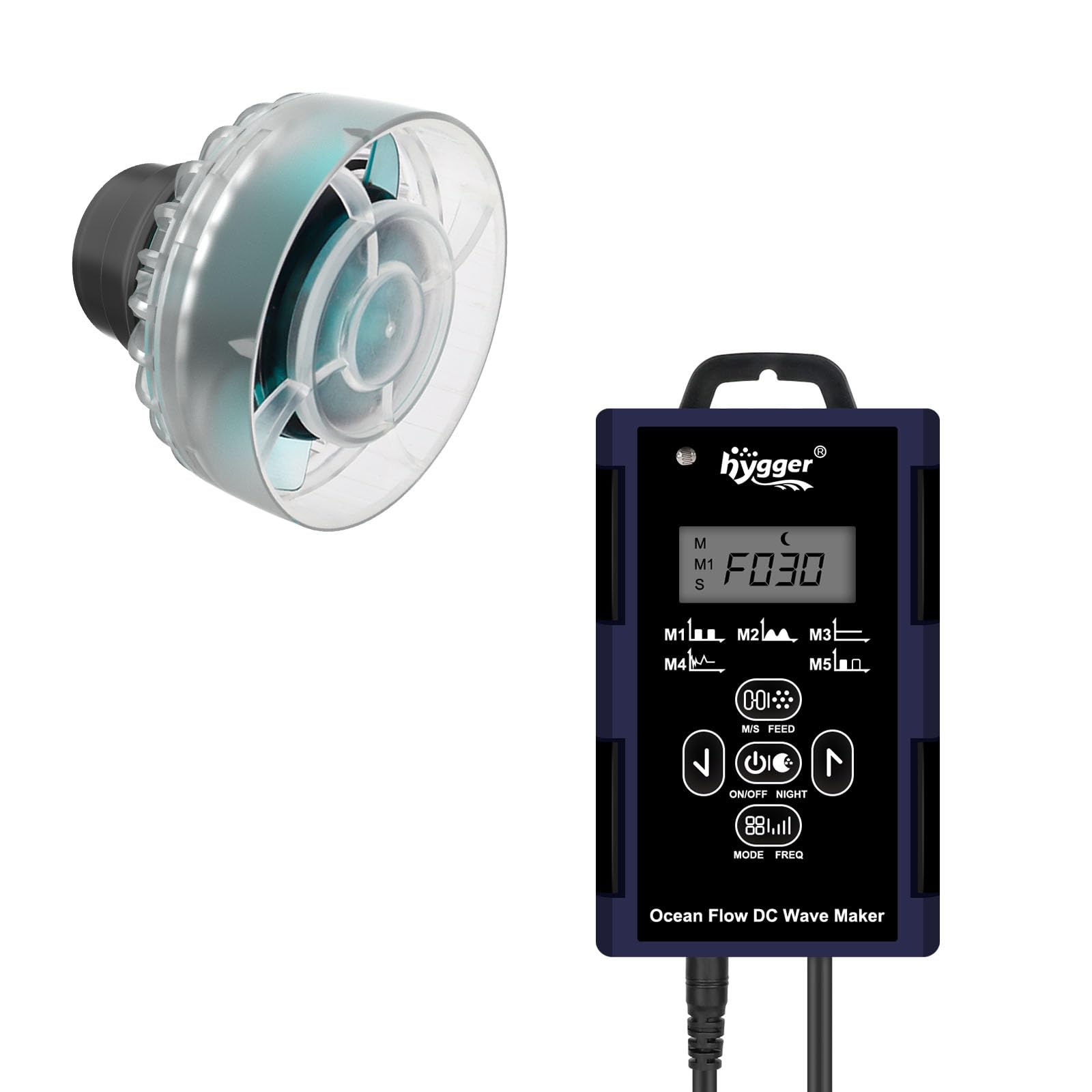 Hygger Mini Wave Maker pump head blends with the aquarium while delivering discreet flow.