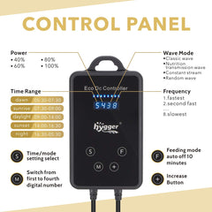 LED display controller visualizes pulse and auto-off for feeding mode.