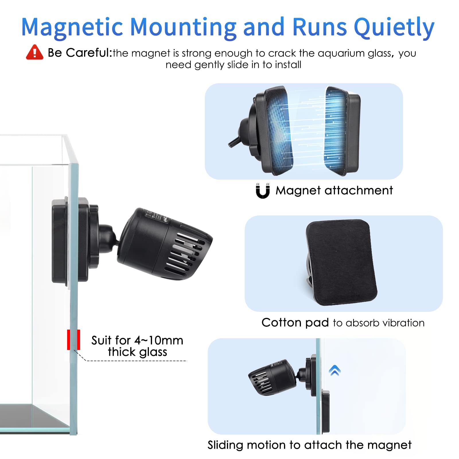 Quiet operation from Hygger Wave Maker keeps tank soundtrack calm.