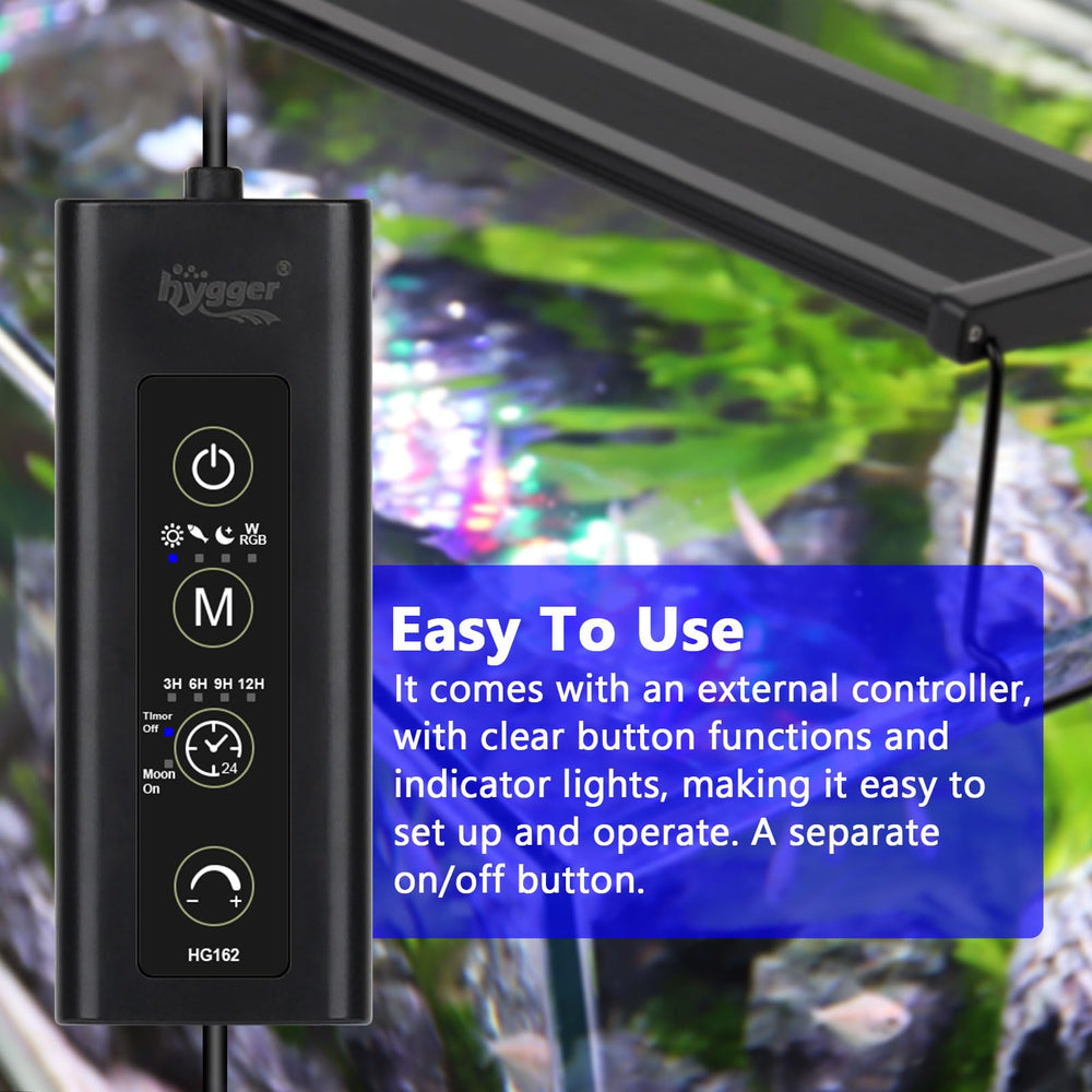 Hygger 3-hour blue moonlight mode for nocturnal viewing in aquariums
