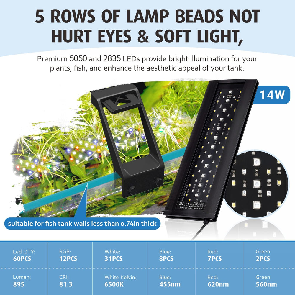 Hygger moonlight color range provides soft nocturnal illumination for aquariums.