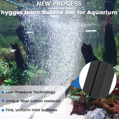 Hygger nano mist wall bar highlights fine bubbles for consistent diffusion.