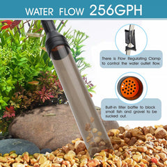 Hygger no-electricity siphon design enables quick water changes