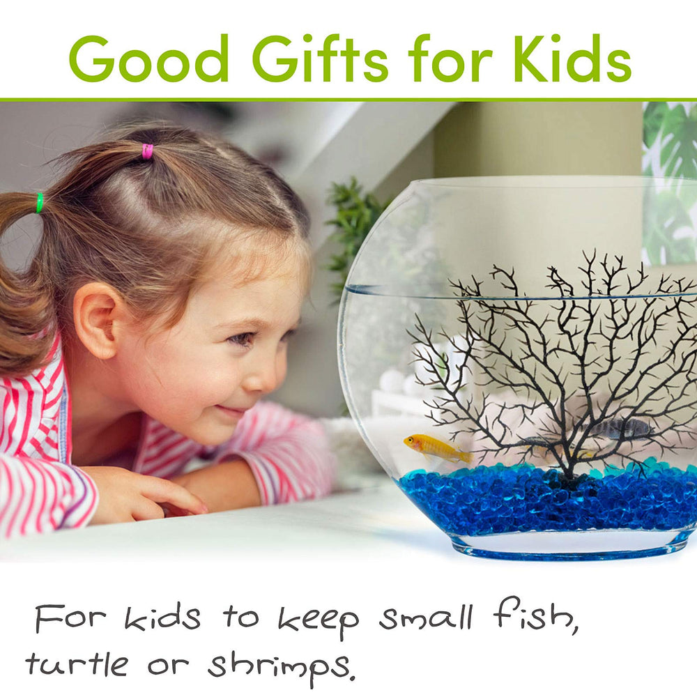 Hygger oblate shape fish bowl fits desks and shelves for easy viewing