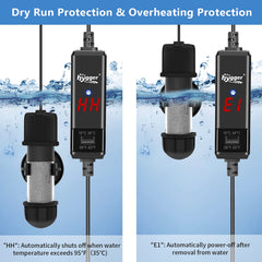 hygger quartz glass 2mm thick heater for durable performance.