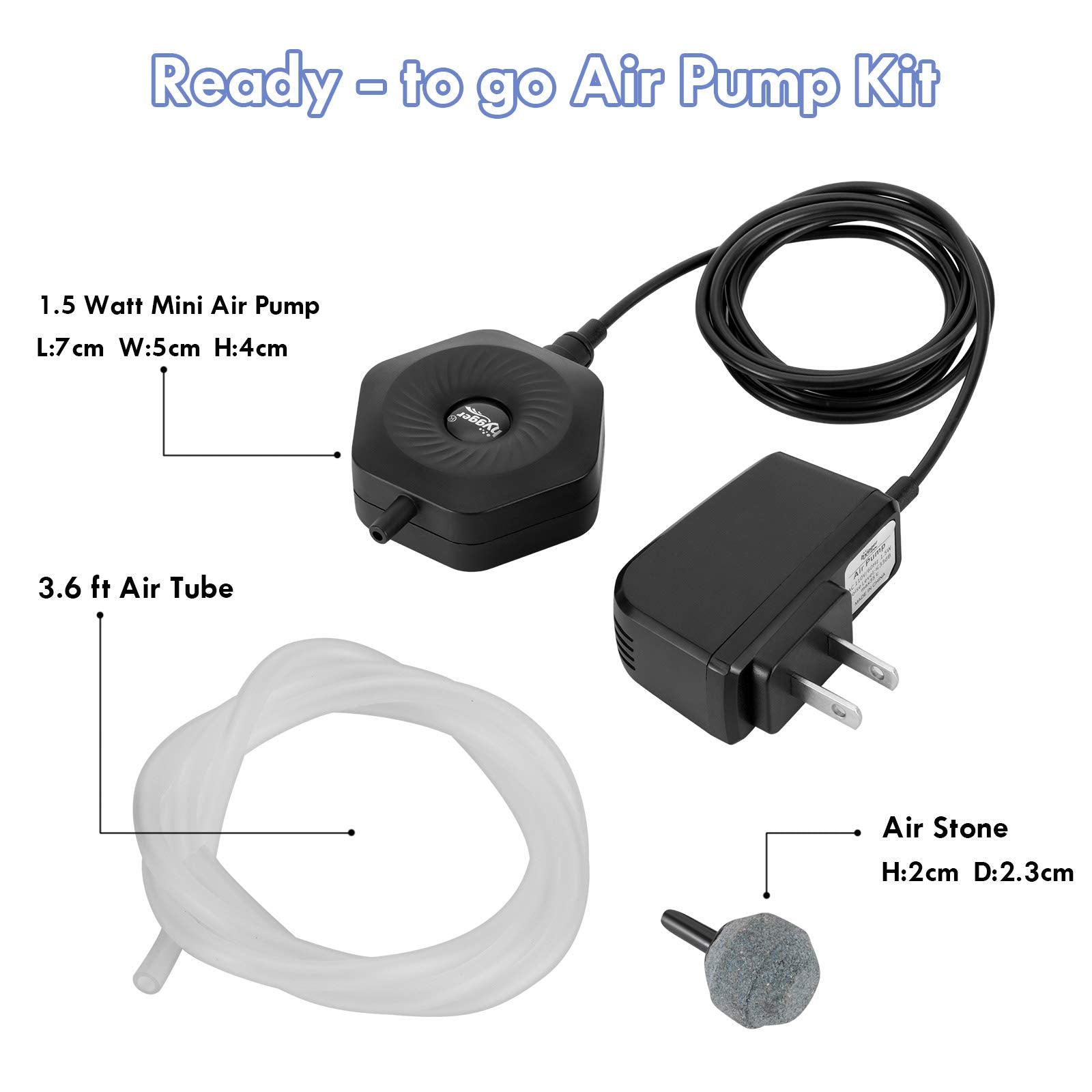 Hygger Quiet Mini in use for 0.5–15 gal tanks with corner attachment.