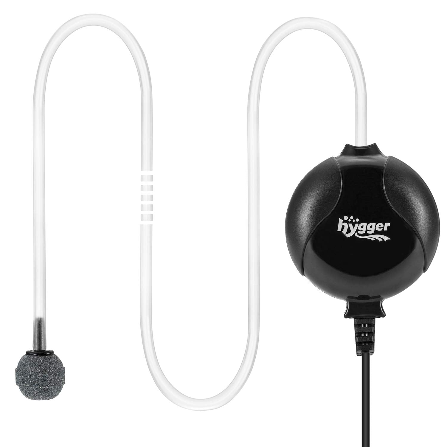 Hygger Quiet Mini Air Pump compact design emphasizes 2.4 inch diameter.