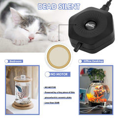 Hygger Quiet Mini air pump side profile highlighting slim footprint for betta tanks.