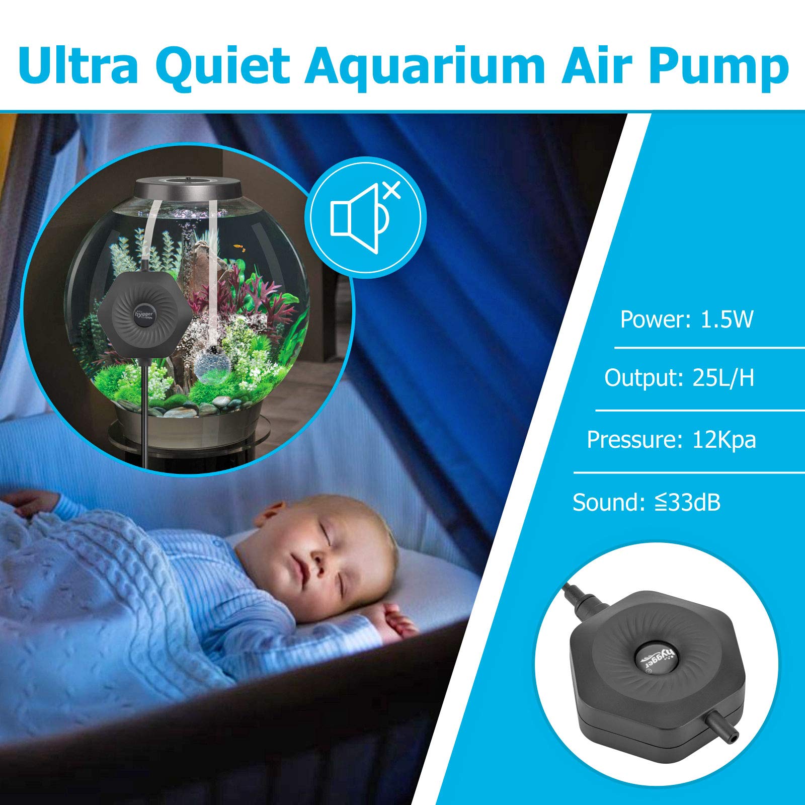 hygger quiet operation stays discreet during night use.