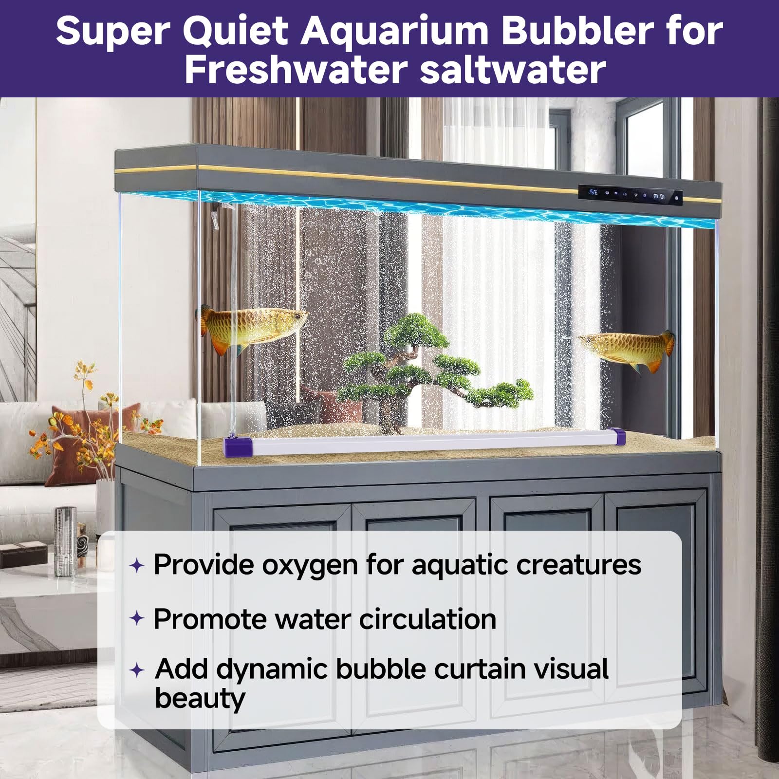 hygger self-sinking bubble bar stays submerged for consistent aeration
