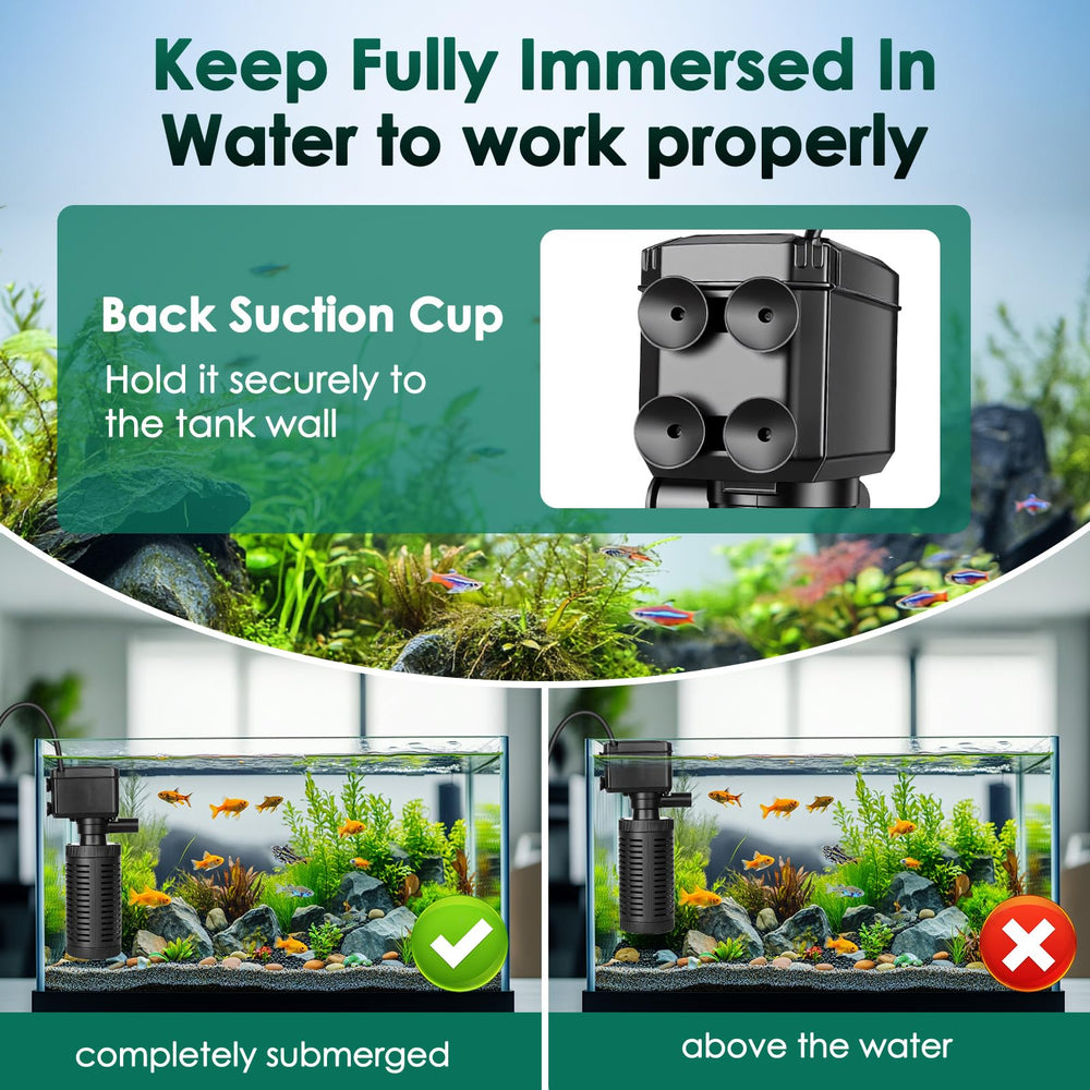 Hygger slim wall-mount design with suction cups for quick setup.