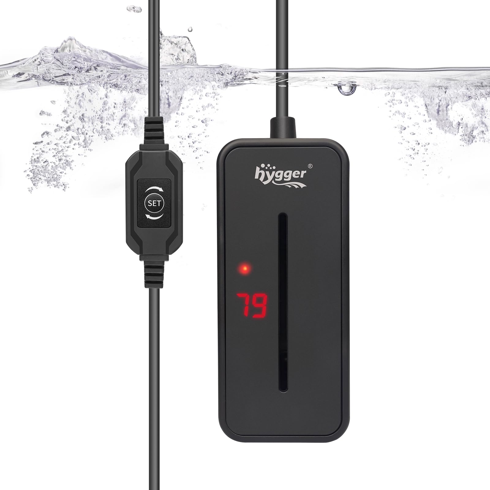 Hygger small submersible heater with compact design for discreet placement