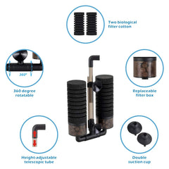 Hygger Sponge Filter ceramic balls media for enhanced purification and stability.