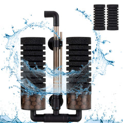 Hygger Sponge Filter front view demonstrating compact biochemical filtration for calm aquarium upkeep.