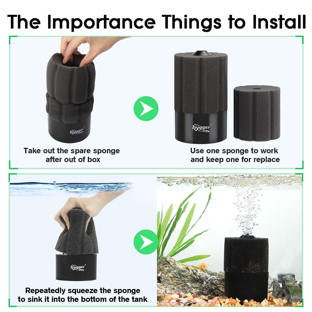 Hygger sponge filter pre-filter-use protects main filtration systems