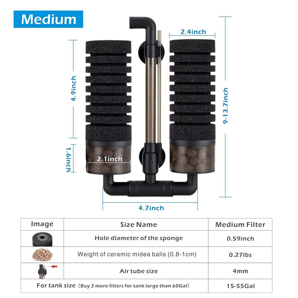 Hygger Sponge Filter in-tank installation for quiet, reliable filtration.